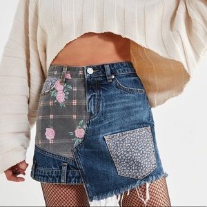 Urban Outfitters Patchwork Denim Skirt